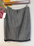 Talbots Black Houndstooth Skirt, 2 Petite