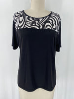 Damee, Inc 2pc Black/White Cardigan + Top, XL
