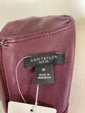 Ann Taylor Burgundy Faux Leather Dress, 8 Petite