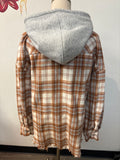 New In Plaid Hooded Jacket, M