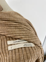 Anthropologie Brown Rib Knit Fitted Sweater, L