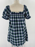 American Eagle Green Plaid Pocket Dress, M