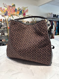 Coach Brown Op Art Shoulder Bag, 13"x11.5"