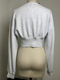 Micas Gray "Love" Cropped Sweatshirt, M