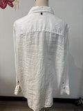 Soft Surroundings White 100% Linen Top, 1X
