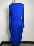 New Donna Karan Twist Cocktail Blue Dress, 16