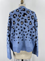 Nine West Blue Animal Print Sweater, XL