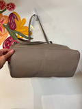 Antonio Melani Taupe Leather Shoulder Bag, 19"x11.5"
