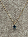 Gold with Blue Stone Necklace