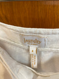 Laundry by Shelli Segal White 32.5" Inseam Linen Pants, 4