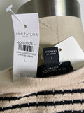 New Ann Taylor Tan/Black Stripe Sweater, L