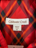 Coldwater Creek Red Plaid Vest, XL