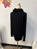 Grace Black Turtleneck Split Sleeve Sweater, L