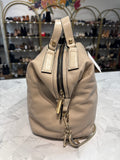 Antonio Melani Cream Leather Crossbody Bag, 14"x11"