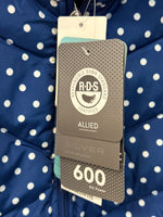 New Lands End Blue Polka Dot Down Filled Pocket Vest, S Tall