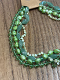 Genuine Pearl & Jade Necklace, 16"