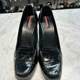 Prada Black Patent Leather Block Heel, 39.5 (9.5)