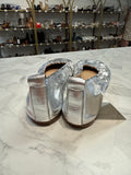 Anthropologie Silver Leather Flats, 8