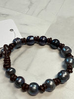 Pearl & Leather  Bracelet
