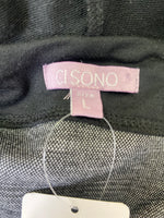 Ci Sono Black Hooded Zip Front Jacket, L