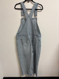 Kensie Blue 21" Inseam Cropped Overalls, XL