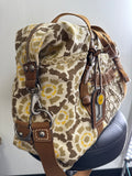 Fossil Brown Print Tote Bag, 18"x12"