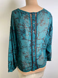 Lucky Brand Green Sheer Top, S