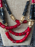 Chico's Gold/Red/Black Necklae