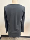 Chico's Black Faux Leather Front Top, S