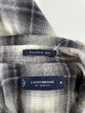 Lucky Brand Plaid Button Front Top, M