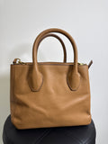 Antonio Melani Brown Leather Open Top Crossbody Bag, 9"x10"