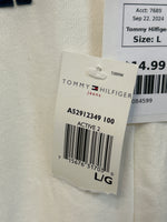 New Tommy Hilfiger White/Ivory Athletic Pants, L