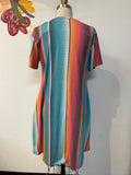 Crazy Train Multicolor Dress, M with Pockets