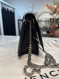 Givenchy Black Bow Cut Chain Studded Leather Crossbody Bag, 9"x6.5"