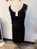 White House Black Market Black Fringe Dress, M