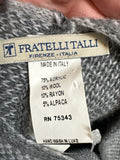 Fratelli Talli Gray Wool Blend Poncho Sweater, One Size