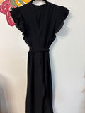 Black Jumpsuit 24" Inseam Belted , M