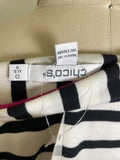 Chico's Black Stripe Top, S