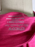 New Chico's Pink Cotton Slub Top, M