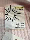 Offline by Aerie Pink Waffle Knit Top, XXS