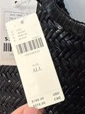 New Anthropologie Black Genuine Leather Tote Bag, 18"x15"