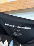 DKNY Black Print Leggings, L