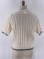 Ivory/White Cropped Sweater, XL