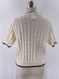 Ivory/White Cropped Sweater, XL