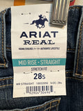 New Ariat Mid Rise Straight 31" Inseam Jeans, 28 (6) Short