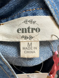 New Entro Cowboy Tie Denim Top, M