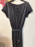 Evereve Black Metallic Jumpsuit, M