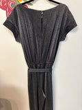 Evereve Black Metallic Jumpsuit, M