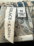 Grace + Karma Blue Dress, 1X
