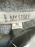 B My Story Metallic Sweater, M